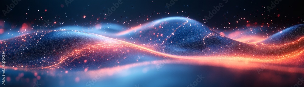 Fototapeta premium Abstract glowing digital wave background with bright colors and artistic flow