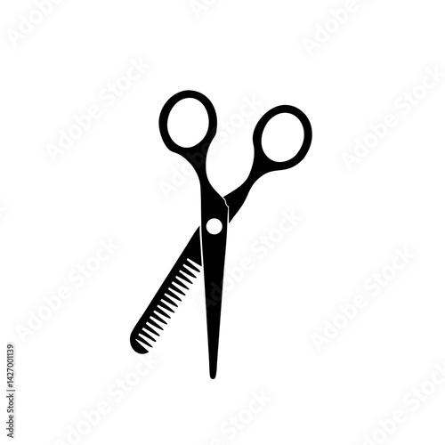 Thinning scissors for hair cutting icon