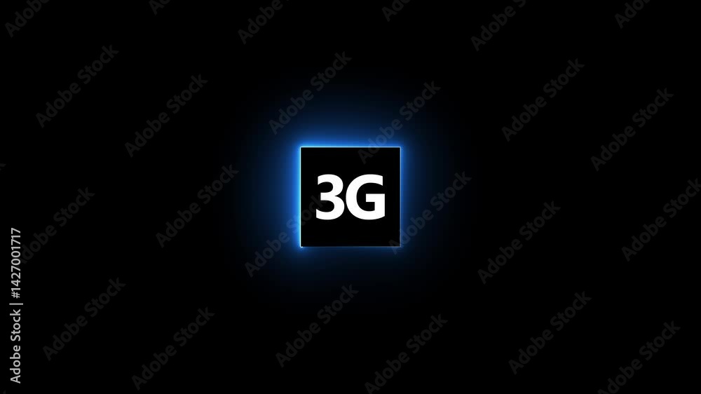 Abstract glowing neon 3g internet networking 4k animation, technology text icon in 4k motion video. isolated on black background. Abstract glowing neon 3g internet networking 4k animation, technology text icon in 4k motion video. isolated on black background.