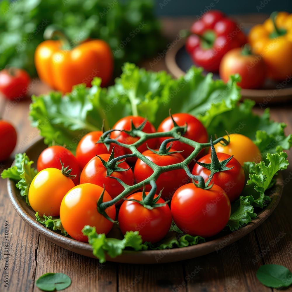 wholesome fresh ingredients artfully arranged colorful plate garden harvest vibrant culinary display gourmet food presentation, vegetable, fruit, herb, salad wholesome fresh ingredients artfully arranged colorful plate garden harvest vibrant culinary display gourmet food presentation, vegetable, fruit, herb, salad