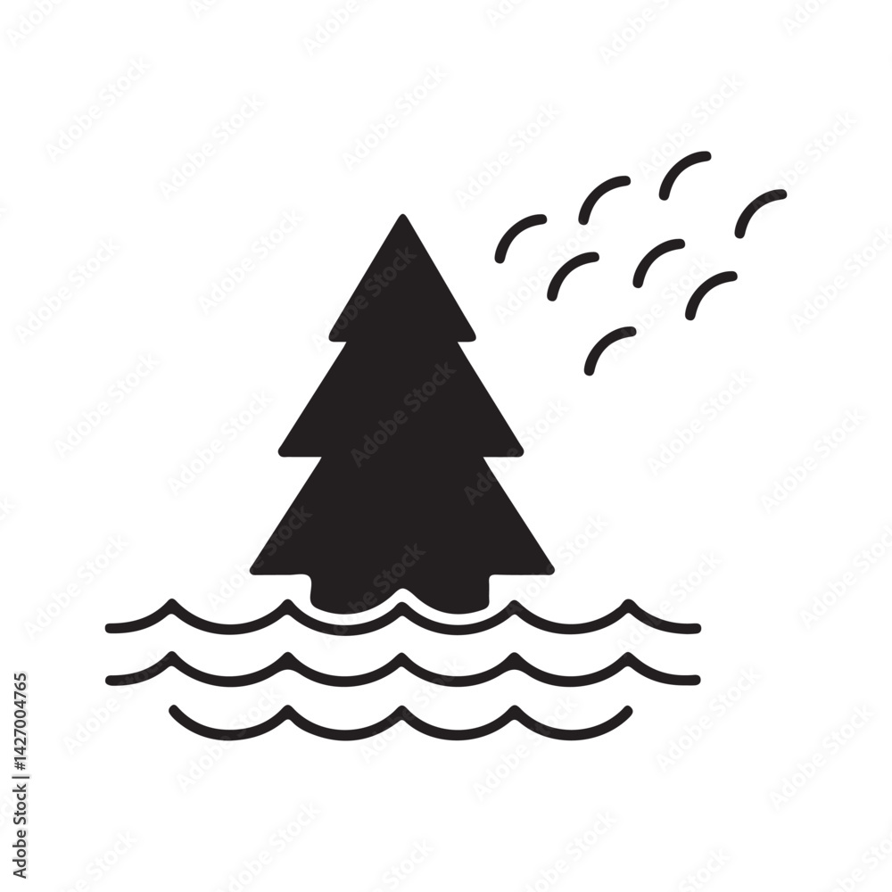 Fototapeta premium abstract christmas pine tree silhouette vector icon design illustrations