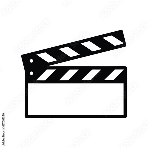  Classic Clapperboard Icon in Line Art Vector Design