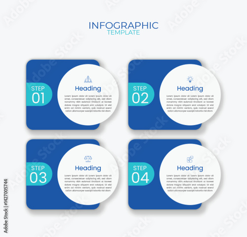 Modern Infographic Template With Three Sections for Business Presentation