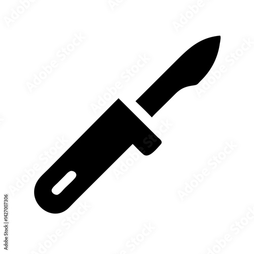 Utility knife for drywall, flat design, line illustration, cutting tool concept