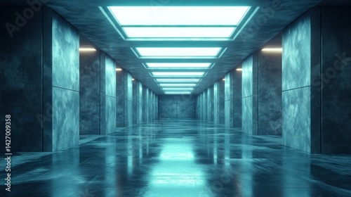 Empty futuristic corridor