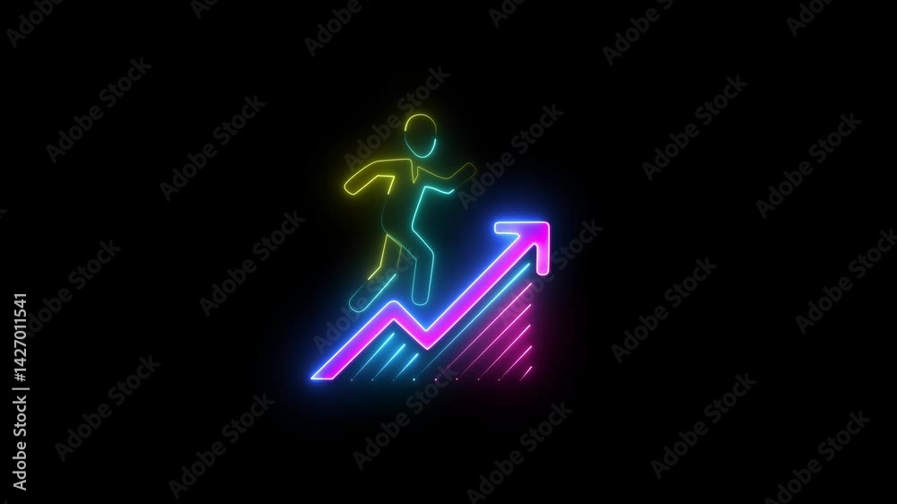4k Neon succesful green icon animation, black backgraund 4k Neon succesful green icon animation, black backgraund