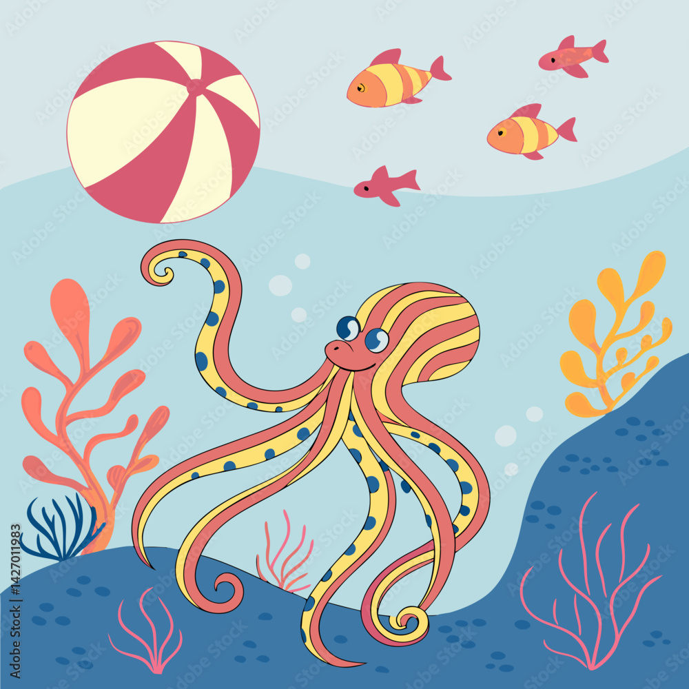 Obraz premium octopus and fish