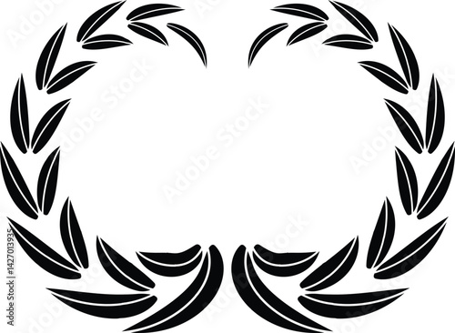 Set of wreaths and branches with leaves. Hand drawing laurel wreaths and branches collection. Laurels wreaths, swirls, twigs and flower ornaments. Herbs, love laurel wreaths
