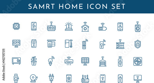Smart home icon set vector 