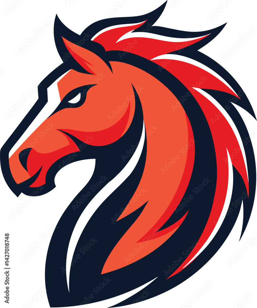 Fototapeta premium Bold Horse Mascot Logo Side View