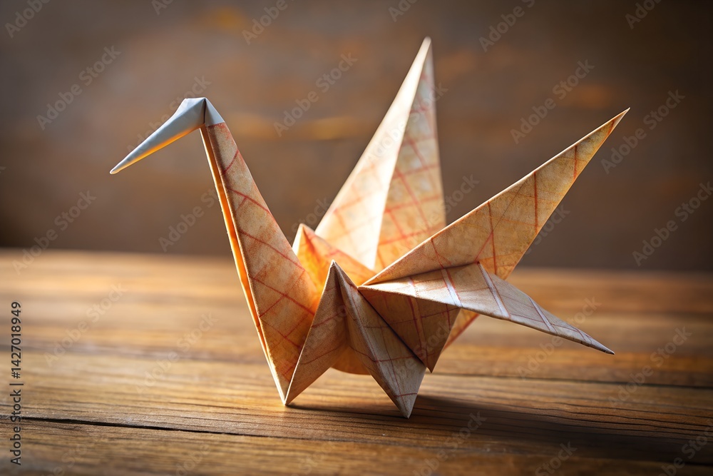 Crystal Crane Reflection – Elegant Paper Crane-Inspired Bird Design