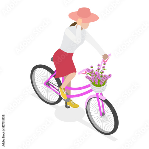 3D Isometric Flat Vector Illustration of Healthy And Active Lifestyle, Summer Break Activity. Item 2