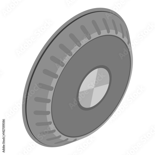 3D Isometric Flat Vector Set of Audio Mixer Dials, Radio Knobs. Item 4