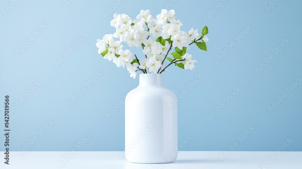 Fototapeta premium White blossoms in a simple vase