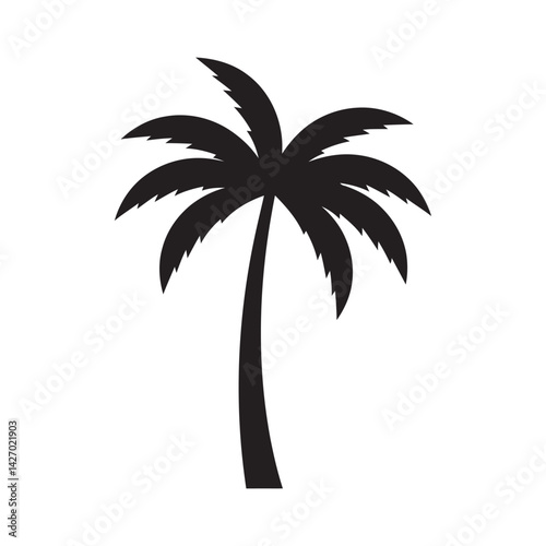 Palm tree icon flat vector design, palm tree logo.