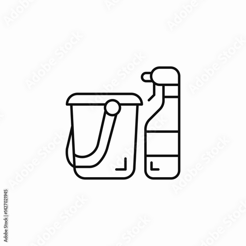 cleaning supplies icon sign vector