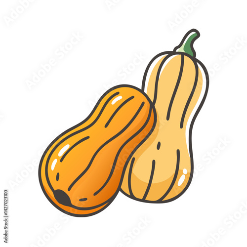 butternut squash icon, butternut squash vector illustration-simple illustration of butternut squash, perfect for butternut squash logos and icons