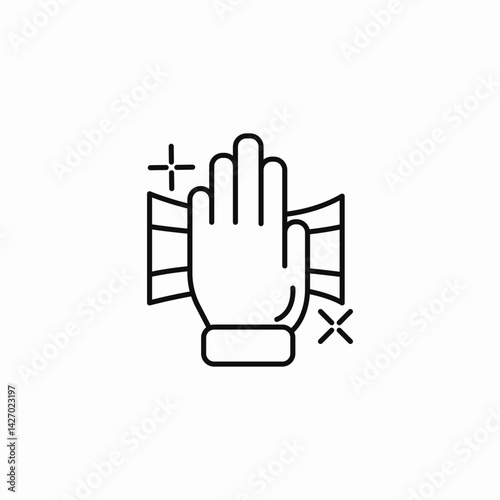 hand sparkle icon sign vector