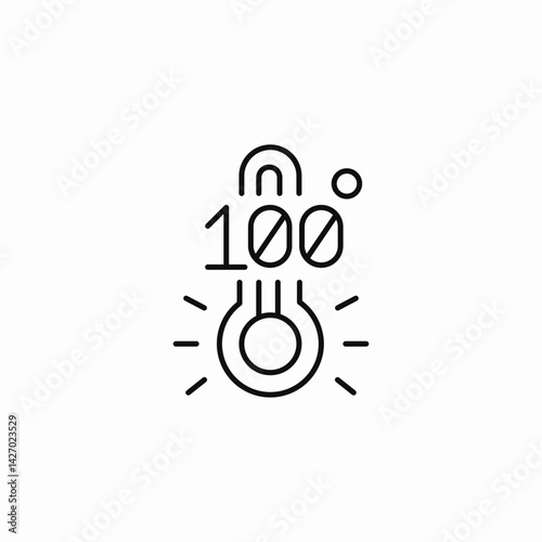 high temperature icon sign vector