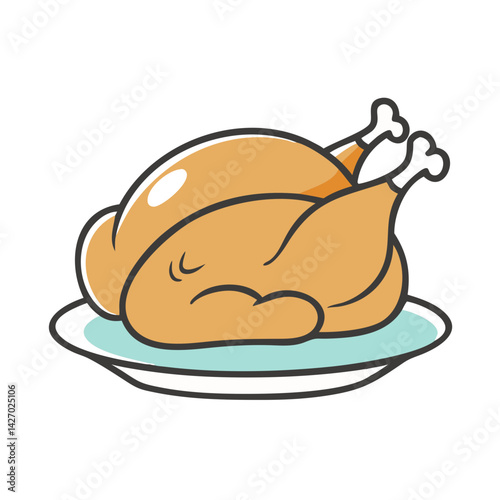 carved turkey on platter icon, carved turkey on platter vector illustration-simple illustration of carved turkey on platter, perfect for carved turkey on platter logos and icons