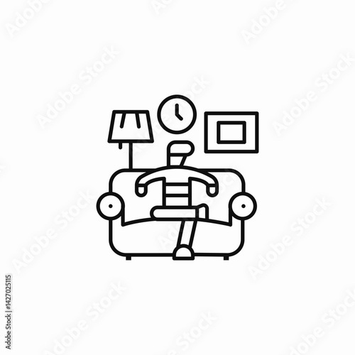 relaxing sofa icon sign vector