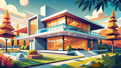 Very beautiful Sleek and Stunning Modern Architectural Masterpiece with Seamless Indoor Outdoor Living A visually captivating and technologically advanced residential design showcasing innovative use 