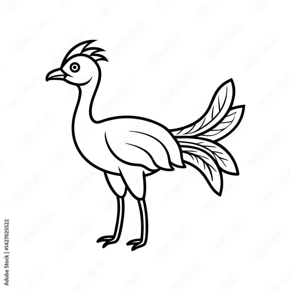 Fototapeta premium Cyornis Banyumas Line Drawing