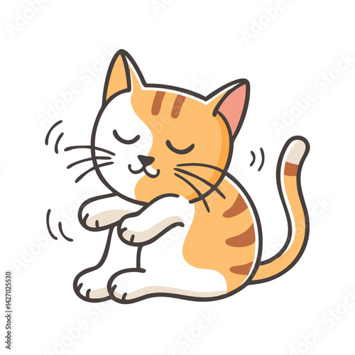 cat purring icon, cat purring vector illustration-simple illustration of cat purring, perfect for cat purring logos and icons