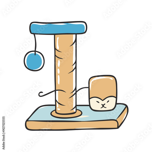 cat scratching post icon, cat scratching post vector illustration-simple illustration of cat scratching post, perfect for cat scratching post logos and icons