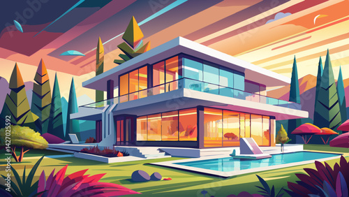 Very beautiful Sleek and Stunning Modern Architectural Masterpiece with Seamless Indoor Outdoor Living A visually captivating and technologically advanced residential design showcasing innovative use 