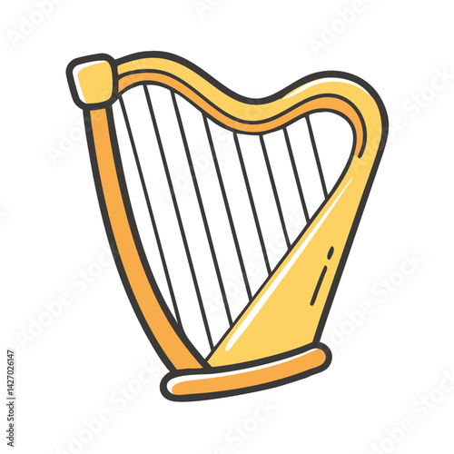 celtic harp icon, celtic harp vector illustration-simple illustration of celtic harp, perfect for celtic harp logos and icons