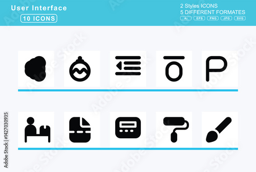 Set of 5 solid user interface icons,oil, temp, olive, olives, onion, opacity
