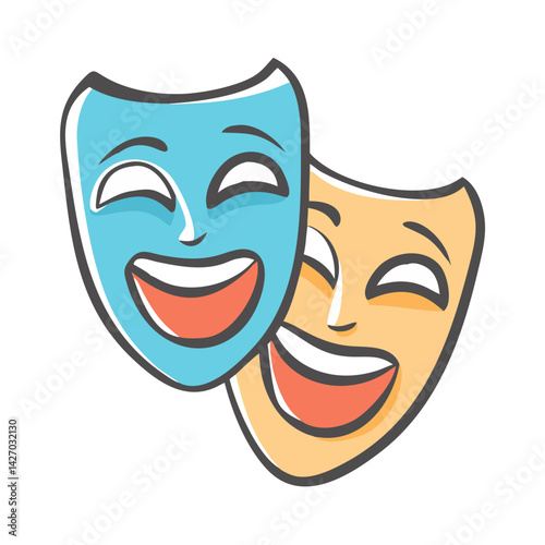 comedy mask icon, comedy mask vector illustration-simple illustration of comedy mask, perfect for comedy mask logos and icons