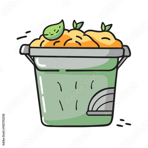 compost bin icon, compost bin vector illustration-simple illustration of compost bin, perfect for compost bin logos and icons