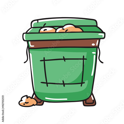 compost bin icon, compost bin vector illustration-simple illustration of compost bin, perfect for compost bin logos and icons