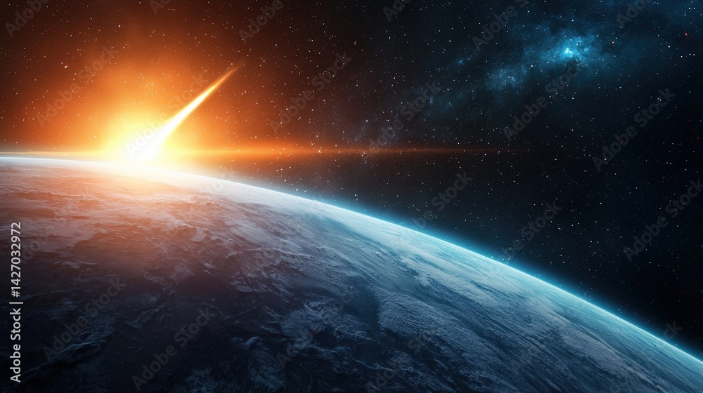 Fototapeta premium Spectacular fireworks show in outer space cosmic event visual art celestial environment high-quality viewpoint