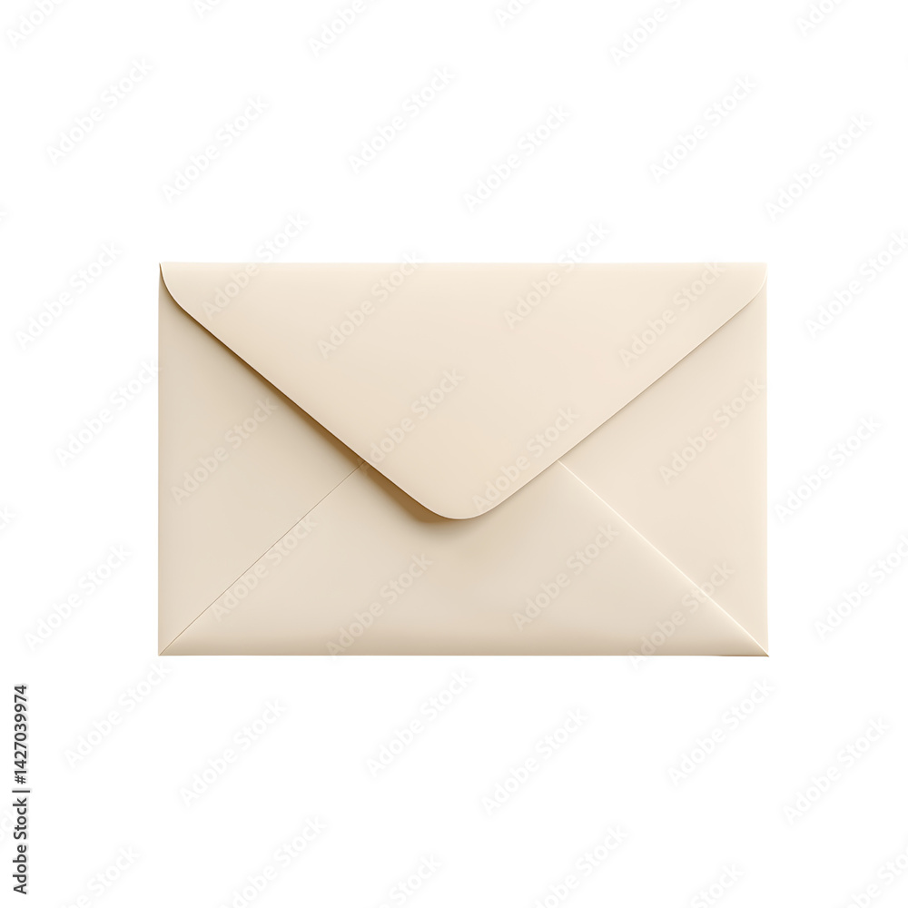 Elegant Closed Envelope with Subtle Texture and Soft Color on a Clean Background