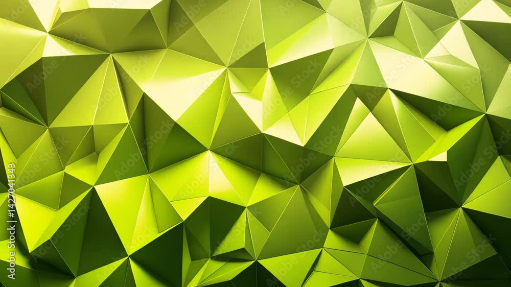  Abstract Green Polygon Geometric Texture Background