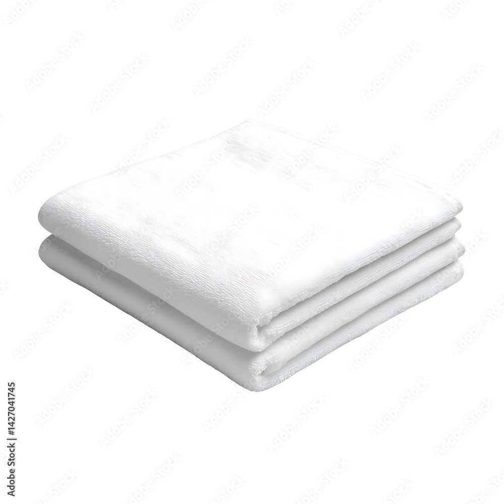 Soft and Cozy White Towel Stacked Neatly on a Smooth Surface for Spa or Home Use Soft and Cozy White Towel Stacked Neatly on a Smooth Surface for Spa or Home Use