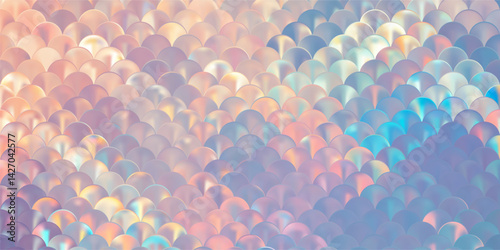 Soft pastel holographic mermaid, fish or snake scale. Iridescent skin