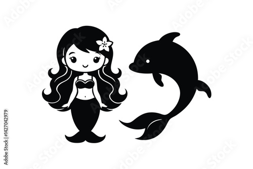 girl and dolphin