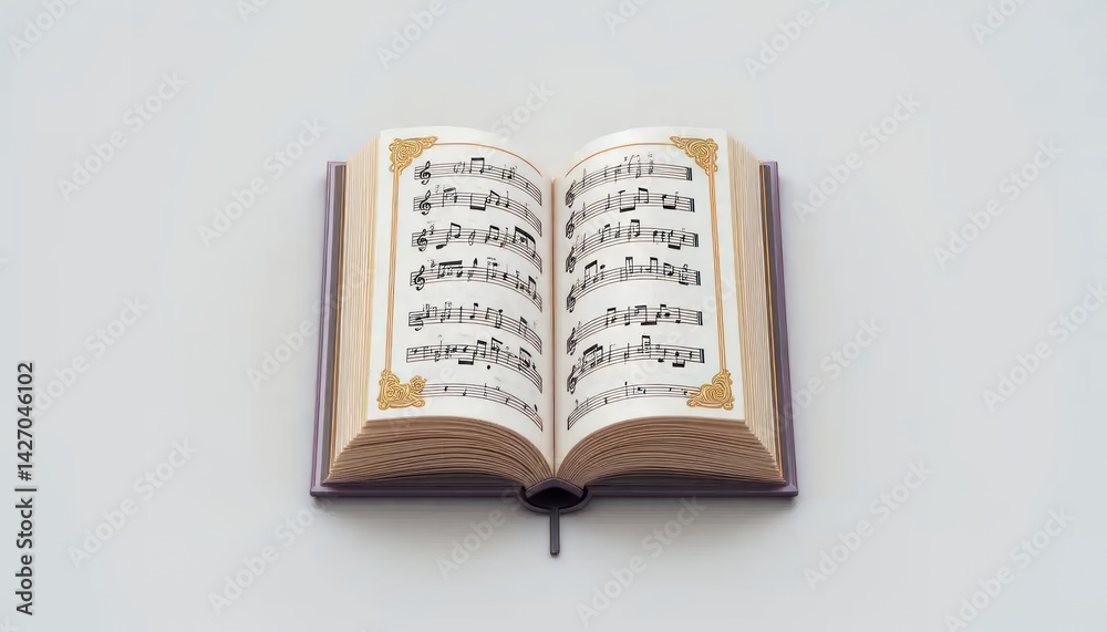 Fototapeta premium Elegant Music Book: Classical Sheet Music in Vintage Style