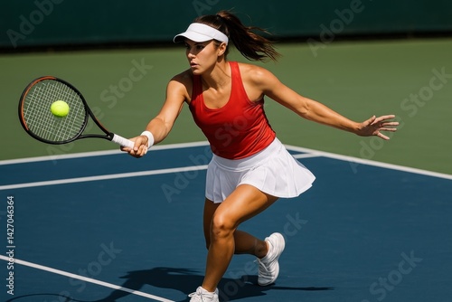 Dynamic tennis player in action.