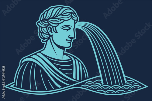 Ancient Greek Water Bearer Illustration Classical Mythology Art