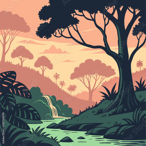 jungle while sunset