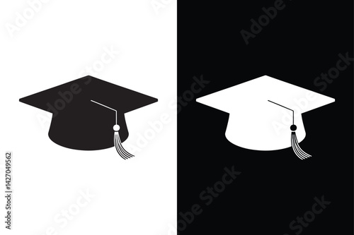 Graduation hat  icon vector on White Background ,Vector Art Illustration on white background.