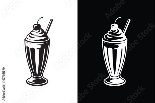 Milk Shake icon vector on White Background ,Vector Art Illustration on white background.
