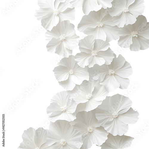 Elegant White Flowers with Green Leaves on a Soft Background for Nature Lovers