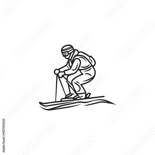 Skiing Sport Vector Illustration