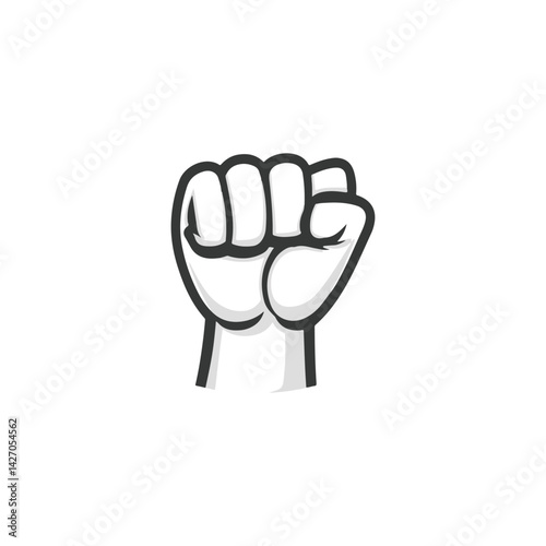 Fist Raised in Protest or Solidarity Vector Illustration